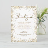 Moderne script goud wit 50ste trouwdag jubileum bedankkaart (Staand voorkant)