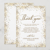 Moderne script goud wit 50ste trouwdag jubileum bedankkaart (Voorkant / Achterkant)