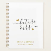 Moderne Script Gouden Harten Toekomstige Mevrouw T Planner (Voorkant)