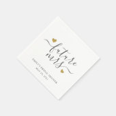 Moderne Script Gouden Harten Toekomstige Mrs Bruil Servet (Hoek)