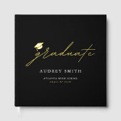 Moderne Script Gradiëring Hoed Feestservetten Gastenboek (Voorkant)