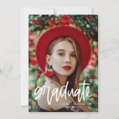 Moderne Script Graduate Afstudeerfeest Kaart (Voorkant)