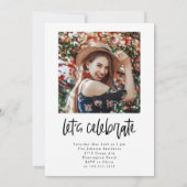 Moderne Script Graduate Afstudeerfeest Kaart (Achterkant)