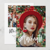 Moderne Script Graduate Afstudeerfeest Kaart (Voorkant / Achterkant)