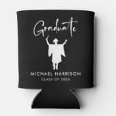 Moderne Script Graduation Party Black Blikjeskoeler (Achterkant)