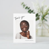 Moderne script Graduation Thank You-foto Briefkaart (Staand voorkant)