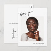 Moderne script Graduation Thank You-foto Briefkaart (Voorkant / Achterkant)