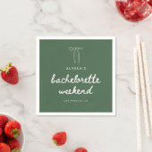 Moderne Script Groene Coquette Meisjesuitje Weeken Servet (Insitu)