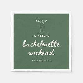 Moderne Script Groene Coquette Meisjesuitje Weeken Servet