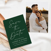 Moderne Script Groene Foto Save The Date