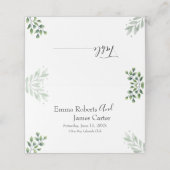Moderne Script Groene Plaatskaartjes (Buitenkant ongevouwen)