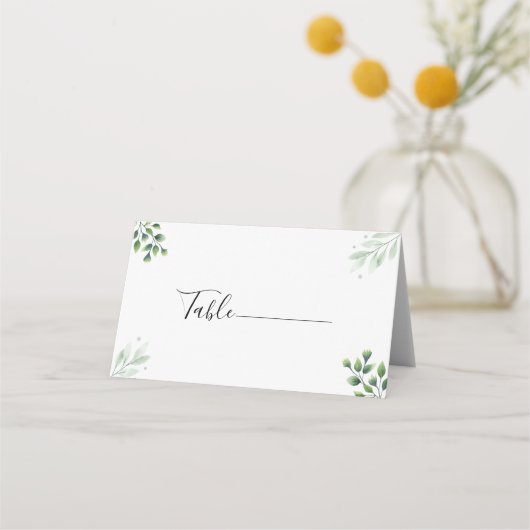 Moderne Script Groene Plaatskaartjes (Achterkant)