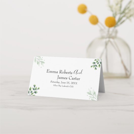 Moderne Script Groene Plaatskaartjes (Voorkant)