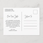 Moderne script handgeschreven foto datum wijzigen aankondigingskaart (Achterkant)