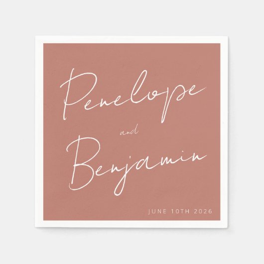 Moderne script handgeschreven huwelijk Boho Terrac Servet (Voorkant)