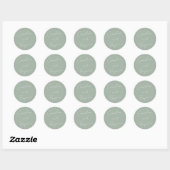 Moderne script handgeschreven trouwstof dusty sage ronde sticker (Vel)