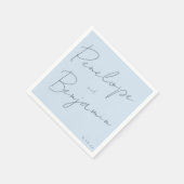 Moderne script handgeschreven zachte blauwe klassi servet (Hoek)