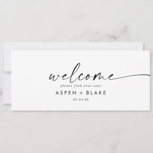 Moderne Script Hanging Seite Chart Welcome Header (Achterkant)