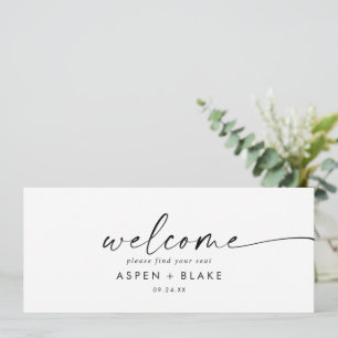 Moderne Script Hanging Seite Chart Welcome Header
