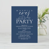 Moderne Script Happily Ever After Bruiloft Elopeme Kaart (Staand voorkant)