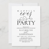 Moderne Script Happily Ever After Feest Elopement Kaart (Voorkant)