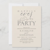 Moderne Script Happily Ever After Feest Elopement Kaart (Voorkant)