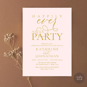 Moderne Script Happily Ever After Feest Elopement  Kaart