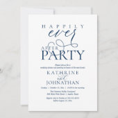 Moderne Script Happily Ever After Feest Elopement Kaart (Voorkant)