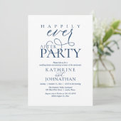 Moderne Script Happily Ever After Feest Elopement Kaart (Staand voorkant)