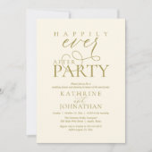 Moderne Script Happily Ever After Feest Elopement  Kaart (Voorkant)