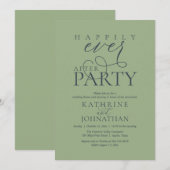 Moderne Script Happily Ever After Party Elopement Kaart (Voorkant / Achterkant)