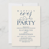 Moderne Script Happily Ever After Party Elopement Kaart (Voorkant)