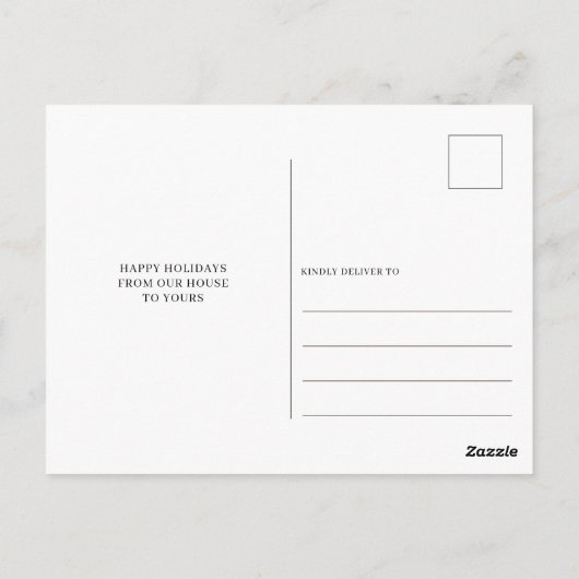 Moderne Script Happy New Year Photo Holiday Briefkaart (Achterkant)