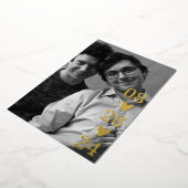 Moderne Script Hart Foto Save the Date Folie Uitnodiging (Gedraaid)