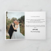 Moderne script hart huwelijksfoto bedankkaart (Binnen)