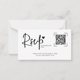Moderne Script Hart Trouwdag Online RSVP Kaarten Notitiekaartje
