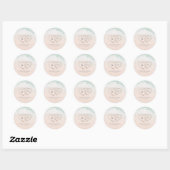 Moderne Script Harten Monogram Strand Bruiloft Fav Ronde Sticker (Vel)