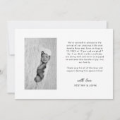 Moderne Script Heart Dank u Baby Foto geboorte Aankondiging (Achterkant)