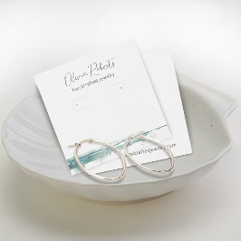 Moderne Script Hoepel Oorbellen Displaykaart Vierkante Visitekaartjes