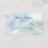 Moderne Script Holografische Zakelijke Klant Klantenkaartje (Achterkant)