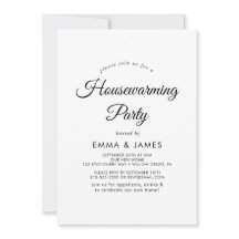 Moderne Script Housewarming Party Uitnodiging