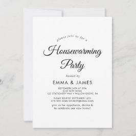 Moderne Script Housewarming Party Uitnodiging