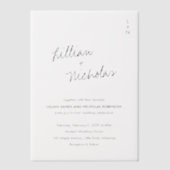 Moderne Script Huidige Huwelijk Vellum Uitnodigingen (Voorkant)