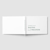 Moderne Script Huidige Minimalistische WIT GROEN Gastenboek (Volledig)