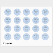 Moderne Script Huwelijk Bedankt Favoriet Blauwe St Ronde Sticker (Vel)