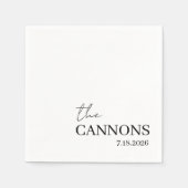 Moderne Script Huwelijk Persoonlijke Naam Datum Servet (Voorkant)