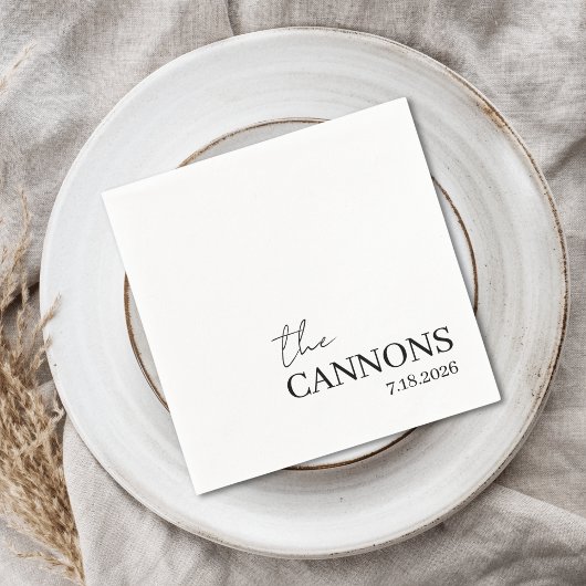 Moderne Script Huwelijk Persoonlijke Naam Datum Servet