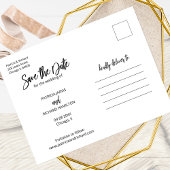 Moderne Script Huwelijk Save The Date Foto Briefkaart