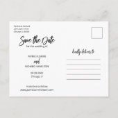 Moderne Script Huwelijk Save The Date Foto Briefkaart (Achterkant)