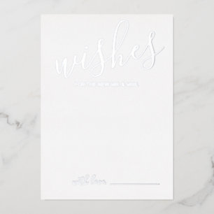 Moderne script huwelijksadvies en wensen Zilver Folie Uitnodiging